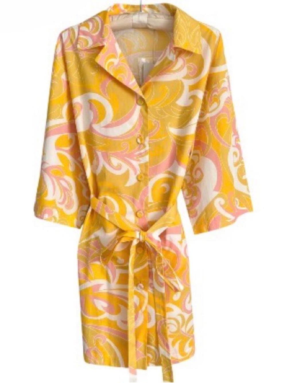Emilio Pucci Albizia Dress Yellow & Pink size US 6 S/M